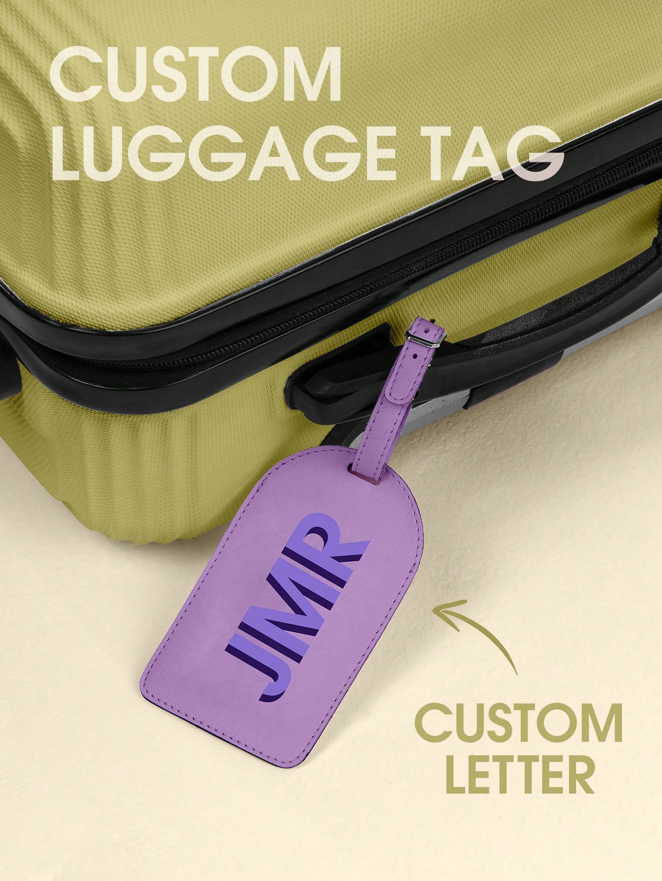 Travel Accessories Name - Personalizowana zawieszka do bagażu z inicjałem,