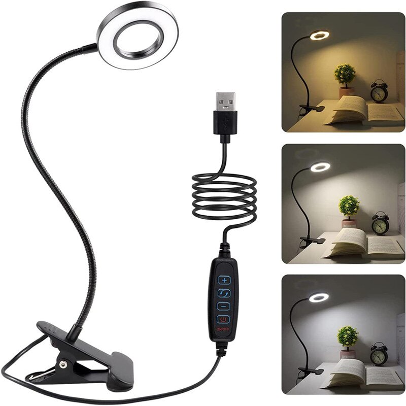 Book Light Flexible - 48 LEDów Zacisk Lampy Biurkowej USB