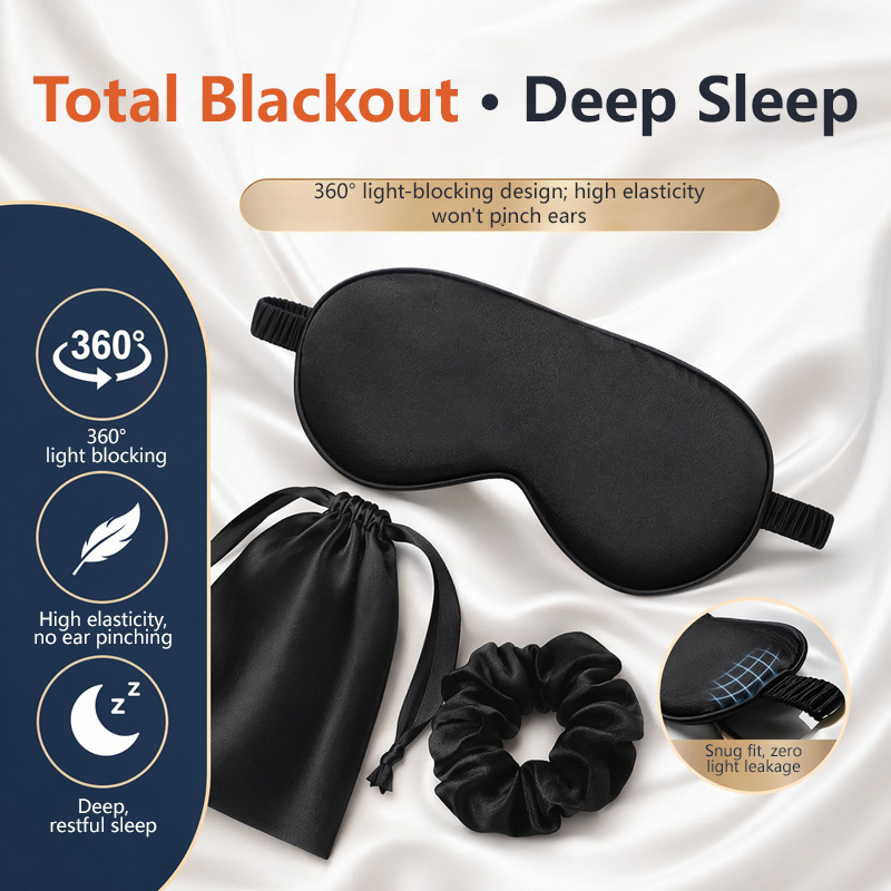 Travel Packing Accessories - Zestaw 3 jedwabnych maseczek na oczy,