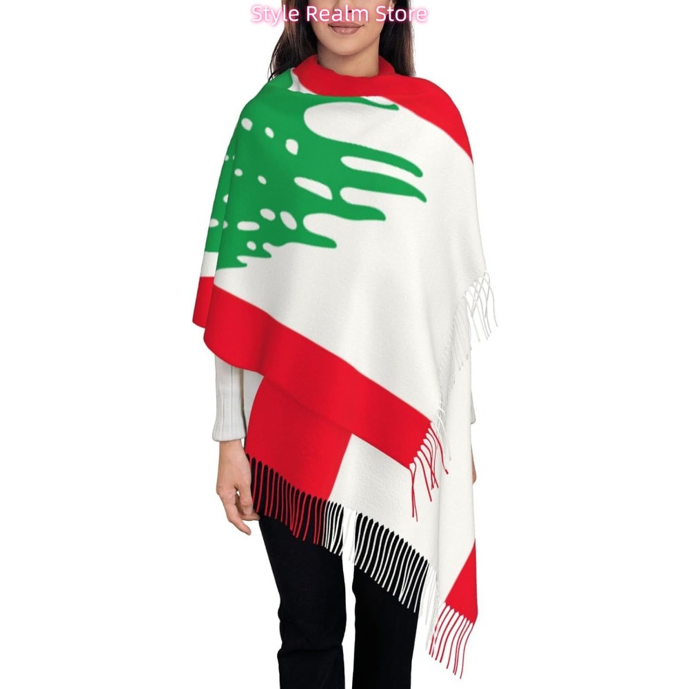 Travel Accessories Lebanon - Szalik poliestrowy z nadrukiem flagi Libańczyków,