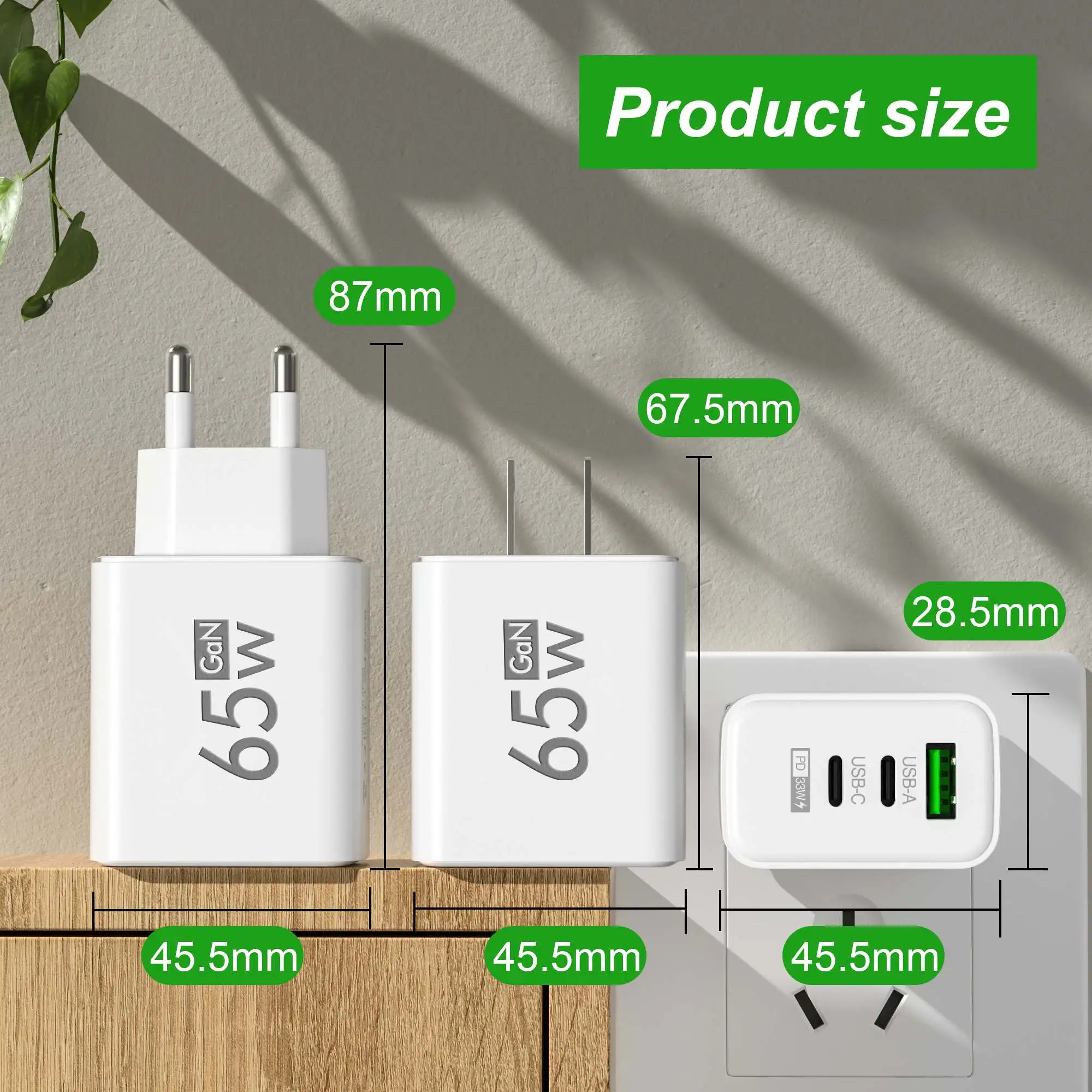 Travel Accessories Iphone - Składana ładowarka ścienna 65W GaN z