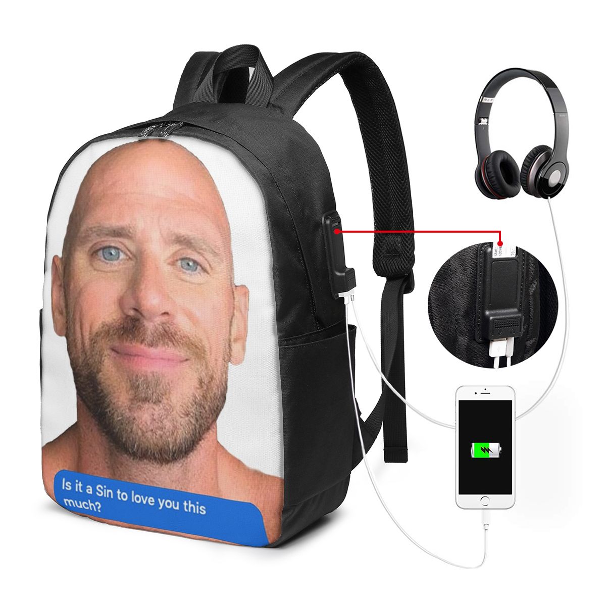 Plecak Johnny Sins z motywem f – Travel Packing Accessories recenzja i cena